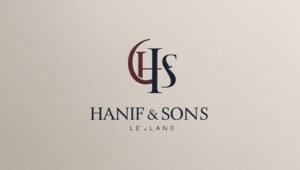 Create elegant logo from the brand name of _Hanif & sons_ create from initials or use any alphabet from the brand name and make it more appealing than other to create a logo